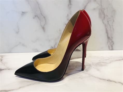 Christian Louboutin So Kate Black Red Patent Leather Gem