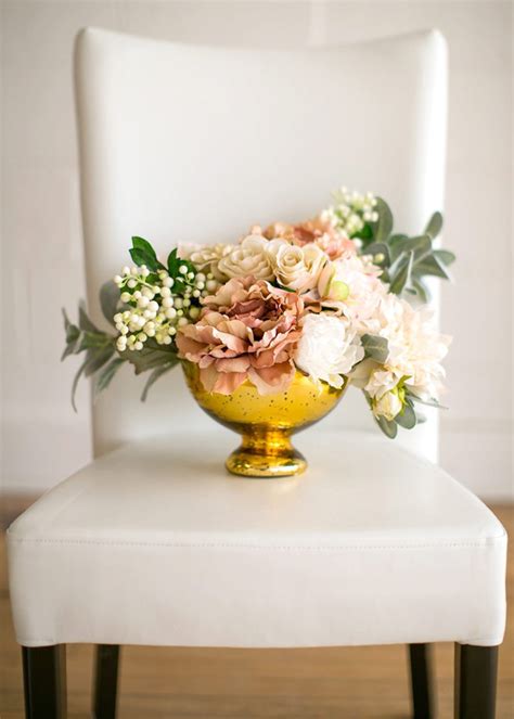 Mercury Glass Vase In Gold Floral And Wedding Centerpieces Flower Vase