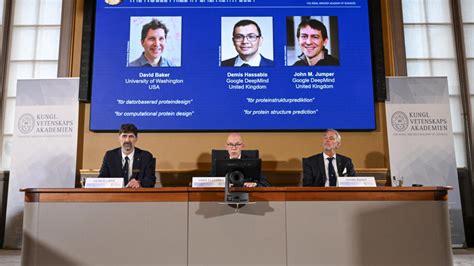 Le prix Nobel de chimie décerné à David Baker Demis Hassabis et John M