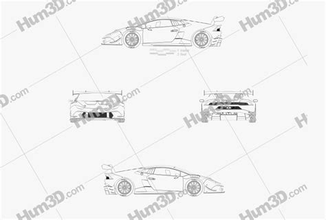 Lamborghini Huracan (LP 620-2) Super Trofeo 2017 Blueprint - 3DModels.org