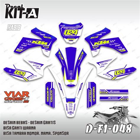 Decal Viar Crossx Full Body Biru Premium D F Lazada Indonesia