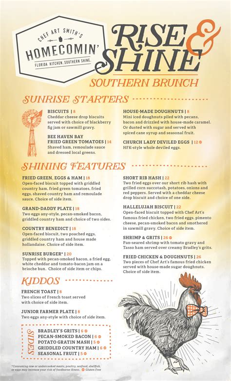 Full Menu For Chef Art Smiths Homecomin Rise And Shine Southern Brunch