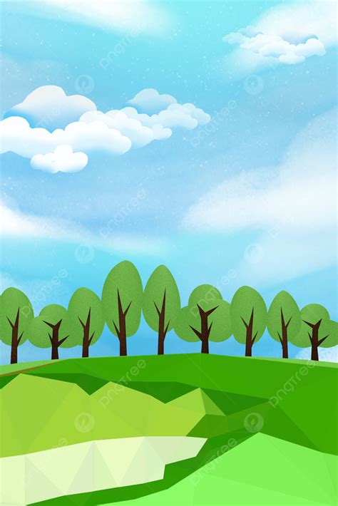 Fundo Vector Verde Cartoon Floresta Verde Paisagem Papel De Parede Para