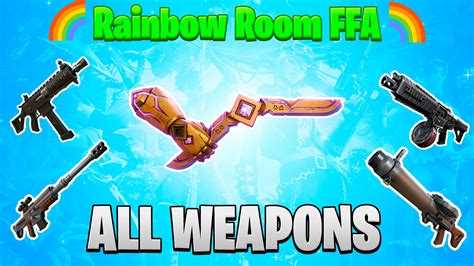 🌈🆕rainbow Room Ffa All Weapons🌈 Ry9np Fortnite Creative Map Code