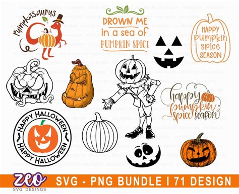 Pumpkin Svg Bundle Halloween Pumpkin Svg Dxf Cut File Silhouette