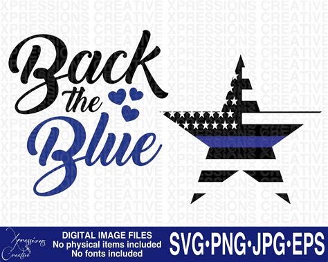 Back The Blue Svg Police Svg Thin Blue Line Svg Police Flag Etsy