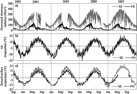 Daily Average A Downward Shortwave Radiation Below The Forest Canopy