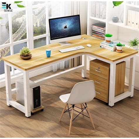 Simple Modern Corner L Shape Table Computer Office Desk Study Table