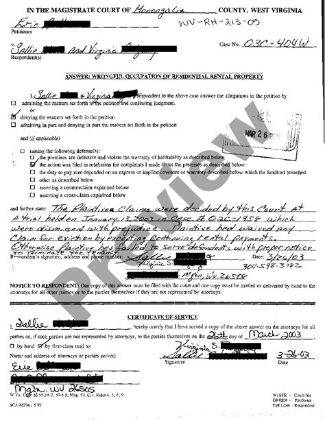 West Virginia Answer Wrongful Occupation Wv US Legal Forms