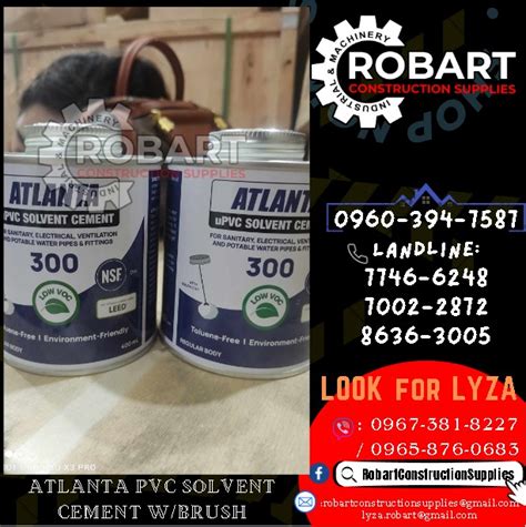 Atlanta Pvc Solvent Cement W Brush Plastic Container Commercial