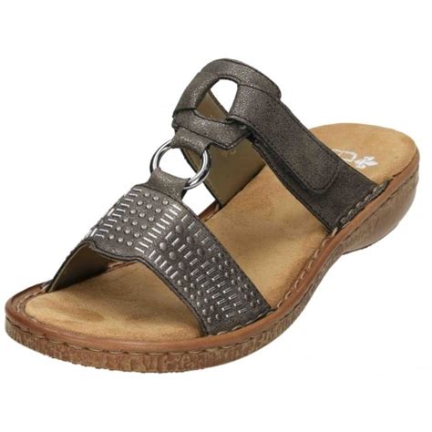 Rieker Slip On Sandals Mules Open Toe 62854 Ladies Footwear From