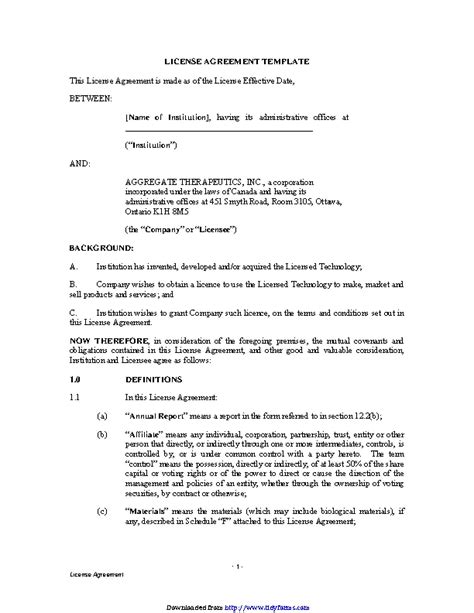 License Agreement Template Pdfsimpli