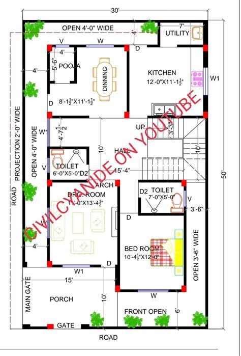 30X50 House Plan Ideas For Your Home - House Plans