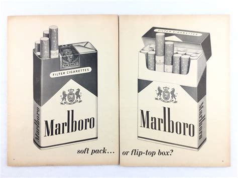 Vintage 1959 Marlboro Cigarettes Print Ad Soft Pack Or Flip Top Box 2