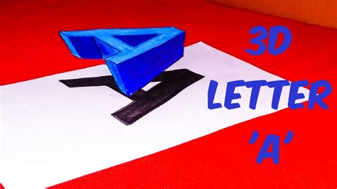 3D Trick Art On Paper Floating Letter A YouTube