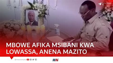 Mbowe Afika Kwenye Msiba Wa Lowassa Apokelewa Na Mtoto Wa Marehemu