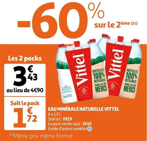 Promo Vittel Eau Min Rale Naturelle Chez Auchan