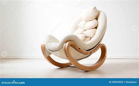 Luxurious Rocking Chair In Zen Inspired Interior Stock Illustration