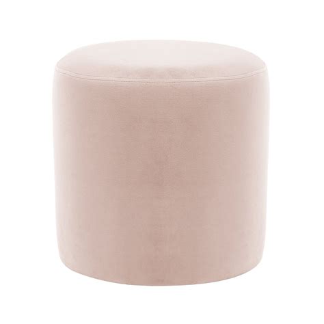 Worldwide Homefurnishings Modern Blush Pink Velvet Round Storage