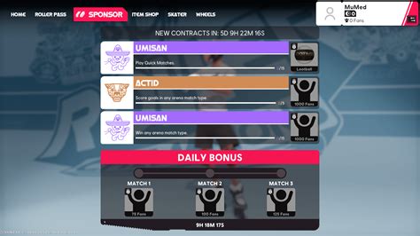 Sponsor Contracts Roller Champions Interface In Game