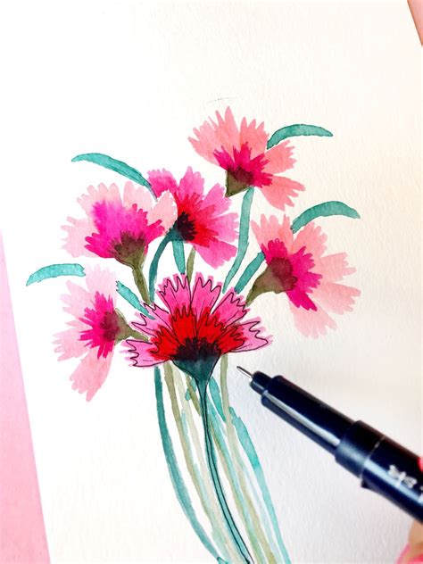 Create Simple Watercolor Flowers - Tombow USA Blog