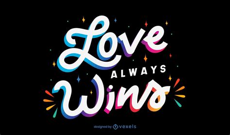 Love Always Wins Lettering Design Vector Download