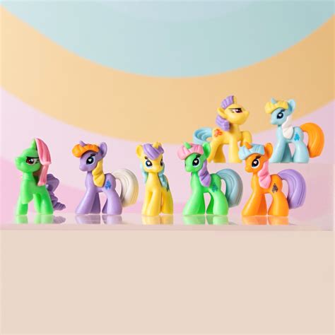 12pcs Mini Pony Figurines My Little Pony Action Figurines Rainbow Dash