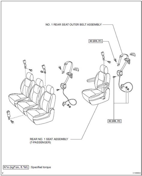 Toyota Sienna Service Manual Rear Seat Outer Belt Assembly Seat Belt