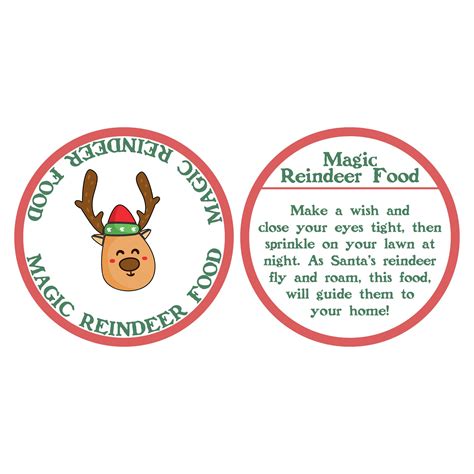 Printable Reindeer Food Labels