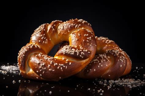 Premium Photo Gratifying Soft Baked Pretzel With Salt Generate Ai