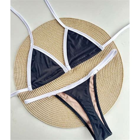Black And White Ribbon Bikini SHEIN South Africa
