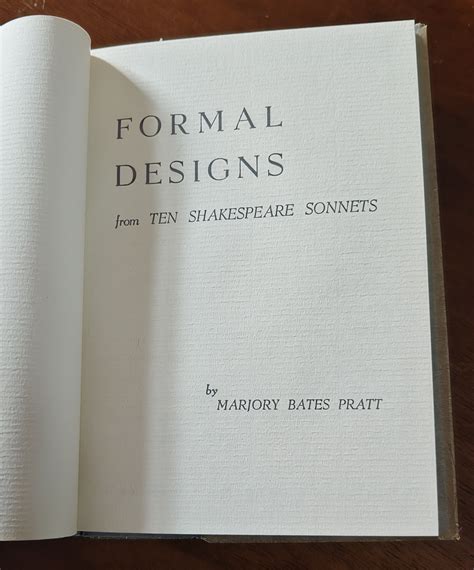 Formal Designs From Ten Shakespeare Sonnets Di Marjory Bates Pratt