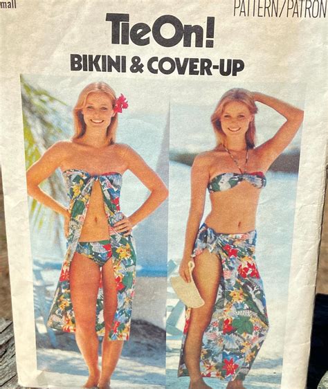 1970 S Butterick Sewing Pattern 5438 Size SMALL Misses Bikini And Beach Coverup Easy Breezy