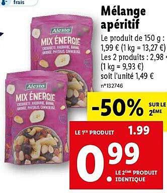 Offre Mélange De Fruits Secs Alesto chez Lidl