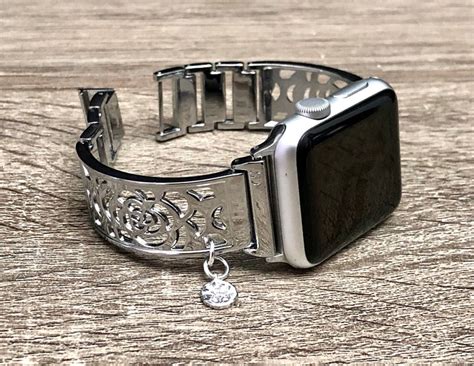 Silver Metal Apple Watch Band Women 38mm 40mm 41mm 42mm 44mm Etsy