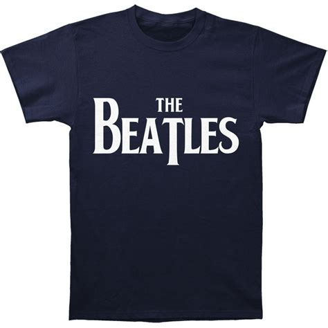 The Beatles Beatles Mens Vintage Logo T Shirt Navy