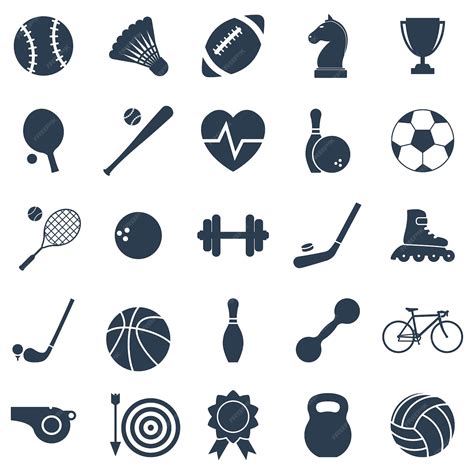 Premium Vector | Set black icons sports Vector illustration