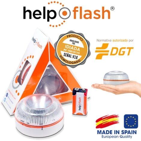 2x HELP FLASH luz de emergencia AUTÓNOMA señal v16 de