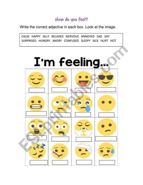 How Do You Feel Esl Worksheet By Soniaperalta