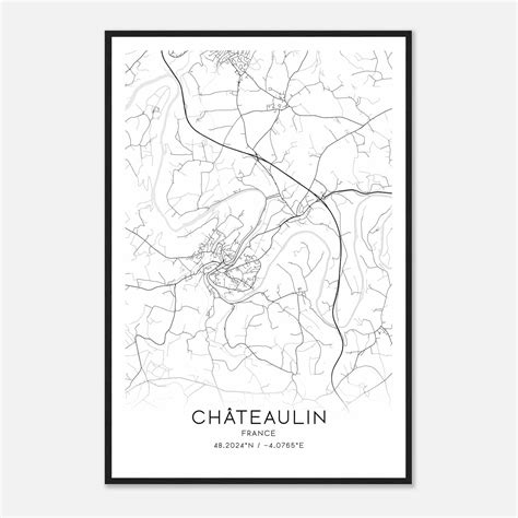 Chateaulin France Map Poster Modern Home Decor Wall Art Print Custom