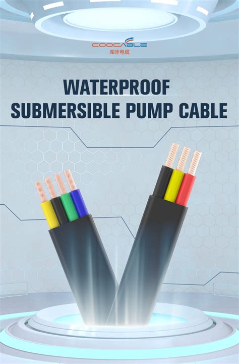 Flat Submersible Pump Cable Wire 3 Core 4 Core Waterproof Flexible