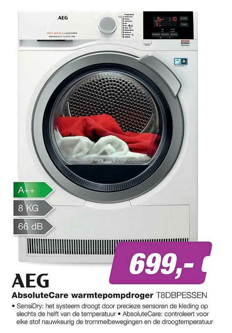 Aeg Absolutecare Warmtepompdroger T Dbpessen Aanbieding Bij Ep