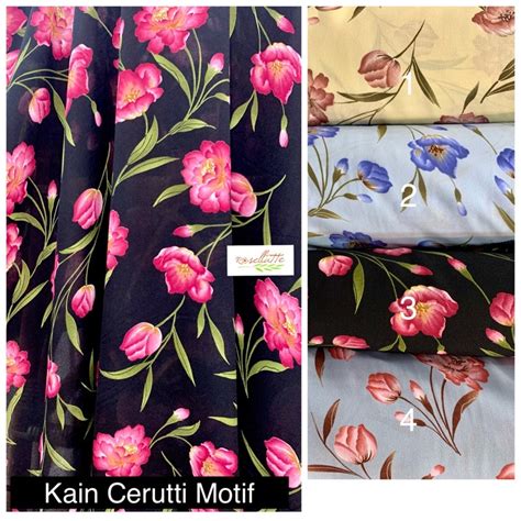 Jual Kain Chiffon Sifon Cerutti Motif Bunga Shopee Indonesia