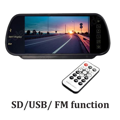 7 Inch Tft Lcd 480x234 Car Rear View Mirror Monitor Mp5 Sd Usb Fm Transmitter Auto Parking