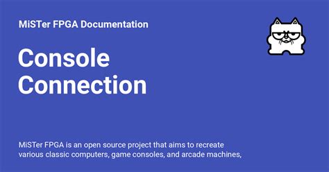 Console Connection Mister Fpga Documentation