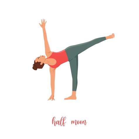 96 Half Moon Pose Vector Images Depositphotos