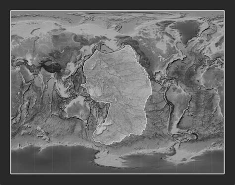 Placa Tectónica Del Pacífico En El Mapa De Elevación A Escala De Grises En La Gall Proyección