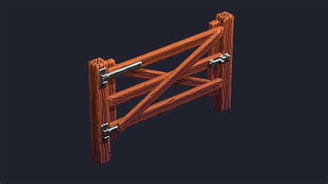 Stylized Wooden Single Gate 3d Model By Roman Khairov Romankhairov