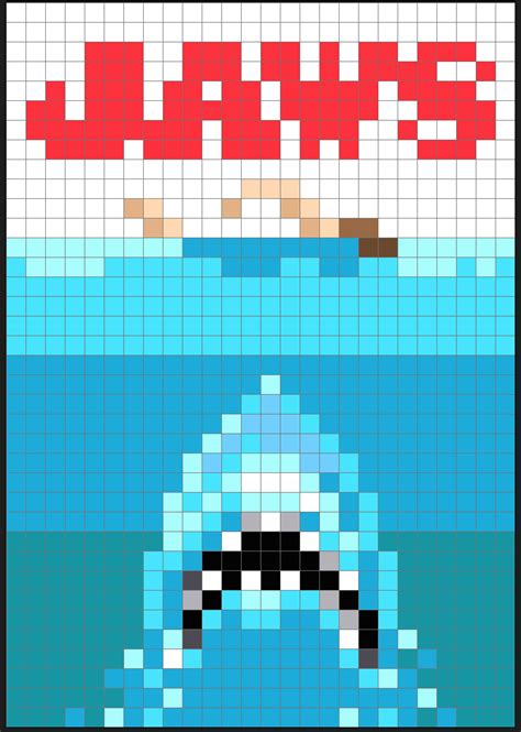 Jaws Pixel Art Perler Bead Patterns By Kyle Mccoy Pixel Art Off