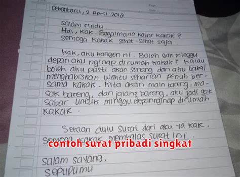 contoh surat pribadi singkat  baik  benar blacancom
